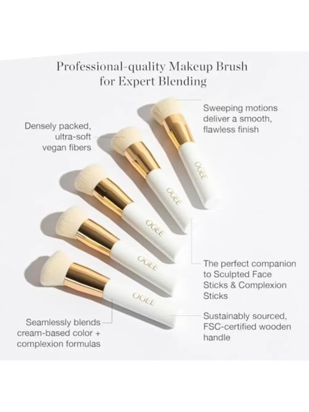 Ultra-Soft Vegan Foundation Blender Brush - Perfect for Flawless Makeup